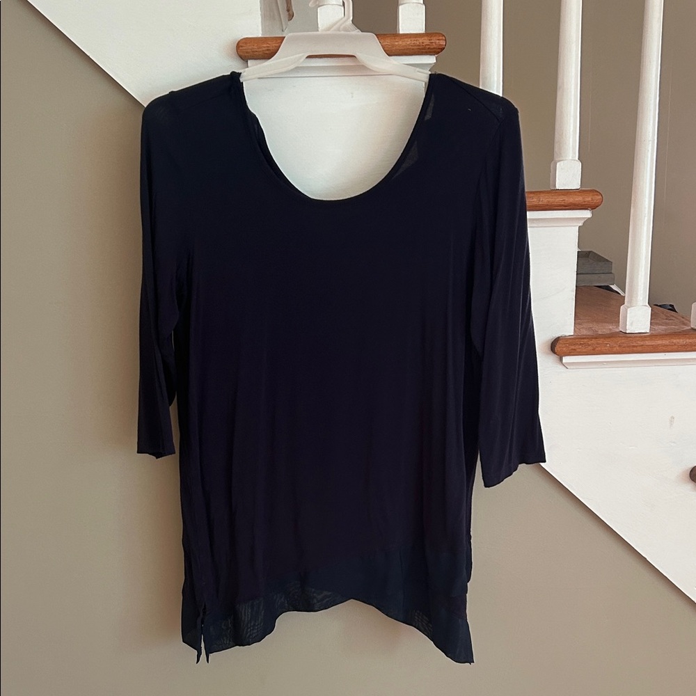 Pebble and Stone Blue Quarter Sleeve Top